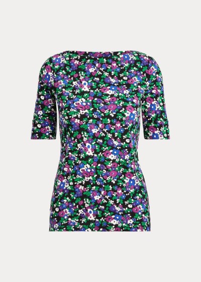 Women's Ralph Lauren Floral Cotton-Blend Tops | 012389AMT